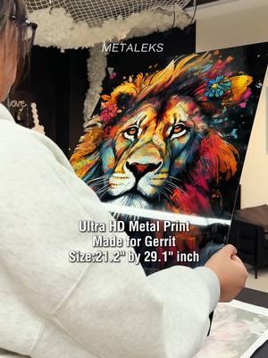 Ultra HD Metal Print Made for Gerrit Size:21.2" by 29.1" inch #lion #wallart #art #metaleks #poster #custom #metalprint #photogifts #christian #fyp #usa 