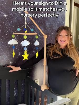 Drop any questions you have about making a mobile for your nursery👇🏻 its surprisingly easy!  #pregnancyjourney #nurserydecor #nurserytour #nurserymakeover #diydecor #homediy #mobile #nurserymobile 