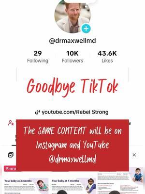 THE CONTENT MUST GO ON!  But it’ll have to be over on YouTube and Instagram so head over there and Follow and Subscribe @drmaxwellmd  It’s been a fun run, and just as I come back it goes away lol. I guess that’s Karma.  #drmaxwellmd #tiktokdoc #pediatrician #pediatriciansoftiktok #tiktokban #tiktokbannowwhat #supremecourt #rebelstrong   #kidstrong 