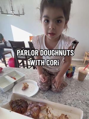 She talks so cute 🥹 pls never grow up 😭 #cutie #doughnuts #eating #maplebacon #foodies #dessert 