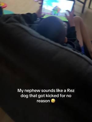 Lmfao idk why he always makes that sound. He makes it out of no where sometimes 🤣 #rezkid #nativetiktok #rezdog 