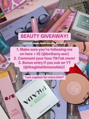 🚨NOW CLOSED🚨 RULES:  ✨follow me on tiktok and IG @bethany.wer  ✨comment your fave tiktok memory  ✨bonus entry if you subscribe to my YouTube @thegirlwithmonolids!  6 winners will be picked AT RANDOM tomorrow at 5PM CST.  I will be continuing to do giveaways just as I have prior, no matter what the outcome is this coming week! I am so thankful for you all, like genuinely SO MUCH 🤍 good luck!  #giveaway #beauty #freemakeup #trending #everydayroutine 