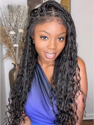 @JALIZA Beauty how I braid my hair in 5 minutes? check this boho braids wig super easy to install and of low maintainance on jaliza! curls are made of human hair ! #jalizabraids #tanglessboho #hdlacebraidedwig #braids #braidstyles #wigs #wig 