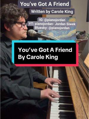 You’ve Got A Friend by Carole King! This is dedicated to all my TikTok friends! Love you! Let’s stay connected! I’m @pianojordan on all platforms (link in bio) #friends #goodbyetiktok #youvegotafriend #caroleking #jamestaylor #piano 