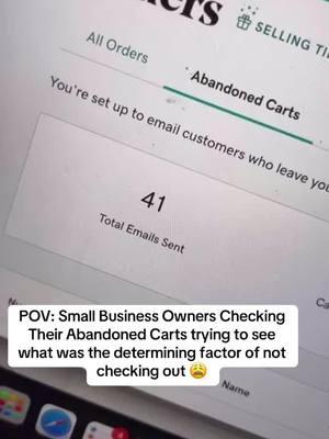 #whatwasthereason #abandonedcart #smallbusinessstruggles #smallbusinesstip #smallbusinesscommunity 