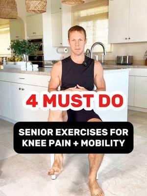 4 Crucial Exercises For Better Mobility And Knee Pain Recovery - Seniors #mobility #mobilitytraining #kneecare #kneepain #fitnesstips #seniorfitness 