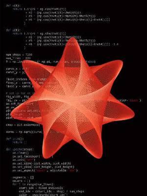 7 point star animation with Python code.  #python #animation #mathart #creativecoding #computerart