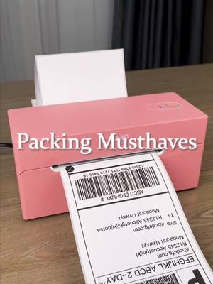 Musthaves for packing orders✨#asmr #thermalprinter #shippinglabelprinter #packingorders #packing #SmallBusiness #musthaves #fyp #share #ideas #tiktokmademebuyit #foryouu 