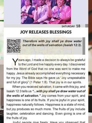 Joyful people give freely. Have you observed that when someone asks you for something at a moment when you’re full of joy, it’s almost always a "yes?" You can hardly say no because giving flows naturally from joy. #Rhapsodyofrealities #RhapsodyJan18