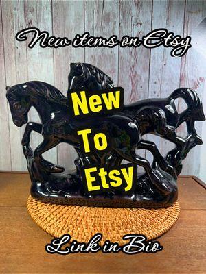 ✨New to my Etsy shop ✨ Fun, vintage home decor for you 💕#HappyGirlThrift #horses #elephants #turkeys #homedecor #etsy