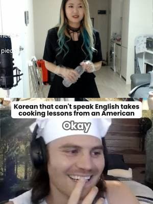 Korean that can't speak English takes cooking lessons from an American (ft. @willyneff ) #cooking #korean #american #funny #confused #hachubby