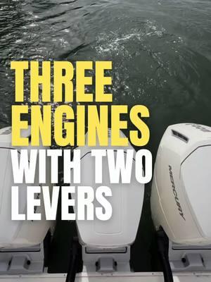 THREE engines with TWO levers: If you have three engines and two levers on your dash, the only time the center engine will run is if both levers are in forward or both levers are in reverse. If you are stressed out about docking your boat🛥️,  How To Boating will help relieve that stress so you can enjoy your time on the water🌊, DM us for more info on private boating instruction 👨🏼‍✈️ #howtoboating #howto #boating #boat #yacht #docking #dock #marina #engine #port #starboard #triples @MarineMax 