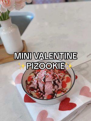 The perfect dessert...in mini form! 💕**Linked in my LTK (in my bio) under “Vday Pizookie” 💕 Basic instructions: place your cookies in your skillet. Bake your cookies as directed on the box. Mine took the full time! Remove from oven, put a scoop of ice cream on top and whatever toppings. Eat while the cookie is warm! #valentinedessert #pizookie #minipizookie #valentinefood #valentinetreats #holidayfood #holidaydessert #targetfind