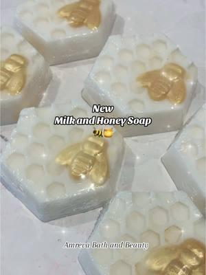 New…Milk and Honey Soap Now available in our Etsy shop… #milkandhoney #soap #soapbar #honeycomb #honeybee #amrevabathandbeauty #barsoap 