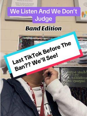 We Listen And We Don’t Judge: Band Edition #fyp #bandtok #banddirector #comedy #foryou #foryoupage #middleschool #teachertok #teachersoftiktok #teacher #welistenanddontjudge 