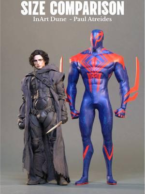 Size Comparison: InArt Dune - Paul Atreides  . #dune #dune2 #dunemovie #paulatreides #timotheechalamet #inart #inartcollectibles #maythyknifechipandshatter #hottoys #spiderman #starwars #comparison #vemom #lego 