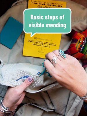 Basic steps of visible mending #mendtok 