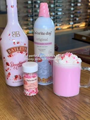 💕 The ultimate Galentine’s Day treat: Boozy Pink Hot Chocolate! 🍓☕ Made with Bailey’s Strawberries & Cream, milk, white chocolate, and a splash of pink food coloring! 💖 Perfect for your Galentine’s celebration! #galentinesdrink #galentinesdayideas #galentinesparty 