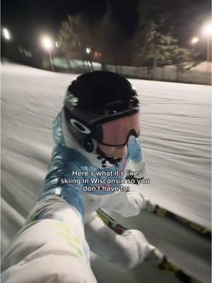 Don’t sleep on skiing in Wisconsin #skiing #skiingtiktok #skiracing #loveshackfancy #skiergirl #slalomskiing #nightskiing #midwestskiing 