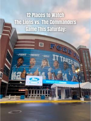 📍12 Places to watch the @Detroit Lions game today 🏈💙🤍🦁 #detroitlions #grittycity #detroit #thingstodoindetroit #thingstodoinmetrodetroit #nfl #football #tailgating #watchparty 