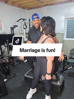 Honestly. I love it here. I was just in my zone. 😅 @BollyB  #teamburns #marriedlife #happyinlove #coupleswholift #dancelikenooneswatching #highschoolsweethearts #marriageworks #marriage #teamus #homegym #viral