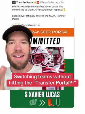 Xavier Lucas just changed the game. Teams don’t have power. Players can leave without the #transferportal #CollegeFootball #wisconsinfootball #miamifootball #collegefootballnews #collegefootballtransfers 