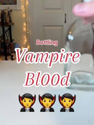 Making my Vampire Bl00d decorative potion bottle! #potion #potions #potionmaking #potionmaker #potionshop #potiontok #potiondiy #diypotion #fyp #foryoupage #vampire #vampires #vampirediaries #vampirebooks #fantasy #art #magic #bookshelfdecor #twilight