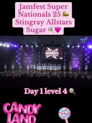 #fy #fyp #stingray #stingrayallstars 🍭🩷🤩 Day 1 #jamfest #jamfestsupernationals 📣 Wow #suger slayed!! Welcome to #candyland 🍬🍭🩷 #cheersquad #tumbling #stunt #allstarmoment #trending 