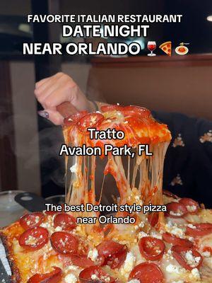 BEST DETROIT STYLE PIZZA NEAR ORLANDO? TRATTO AVALON PARK @trattoavalonpark inside this modern Italian restaurant I tried what I believe is now in my top two best pizza you’ll have in Central Florida. If I remember correctly the dough is fermented for 48-72 hours ya’ll and it is the FLUFFIEST yet crispiest Detroit style with the most INCREDIBLE sauce. The chef and his wife here pride themselves of putting in the extra work to make EVERYTHING from scratch. Promise you there is NOTHING you’ll have here that would disappoint, you have my word ! This is on my list of top 5 restaurants in Central Florida. #orlandoeats #orlandofoodie #bestoforlando #thingstodoinorlando #detroitstylepizza #orlandopizza #italianfood 