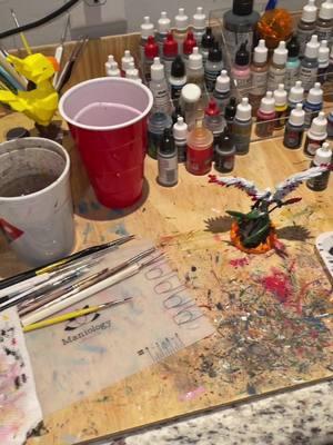 A usual mess after a mini#dnd #dnd5e #dungeonsanddragons #dndminiatures #dndtiktok #dndtok #mini #miniature #minipainting #paint #mess #cleaning #clean 