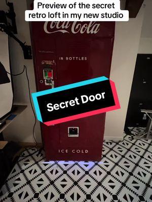 Wanted to wait until it was done to show you all, but screw it, we’re in end times. Almost done, but I’m so happy with this secret door coke machine so far! #retro #secretdoor 