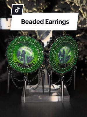 Now Available 💚✨ at the link in bio! #fyp #foryoupage #beadwork #beadedearrings #SmallBusiness #smallindigenousbusiness #indigegoth #indigenousgoth #gothjewelry #gothbeadwork  #asdzaastardust #custombeadwork #alternativebeadwork #alternativebeadworker #beadworkforsale #beadedearringsforsale #childrenofbodom #cobhc #asbloodrunsblack 