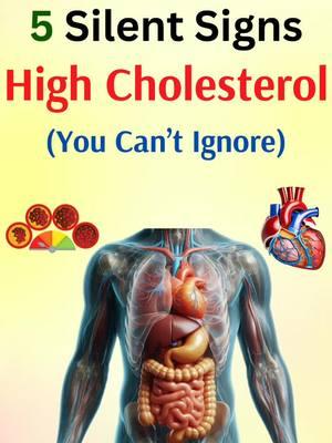 5 Silent Signs of High Cholesterol You Can’t Ignore. #Cholesterol #highCholesterol #Cholestrol #ChestPain #Discomfort #arteries #heartattack #oxygen #hearthisease #bloodpressure #highbloodpressure #Xanthomas #Xanthelasma #Fatigue #stroke #Dizziness #Numbness #Tingling #BlurredVision #vision #healthyfats #Diet #LipidPanel #bloodtest #Exercise #workout 