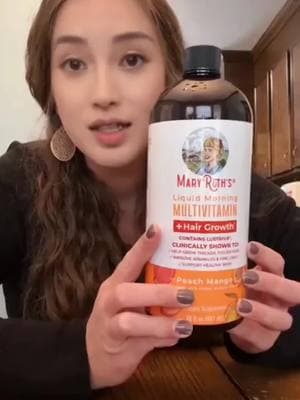 This Multivitamin + Hair Growth is amazing! It taste so good and works so well for me! #maryruth #maryruthmultivitamins #postpartumhairloss #hairgrowth 