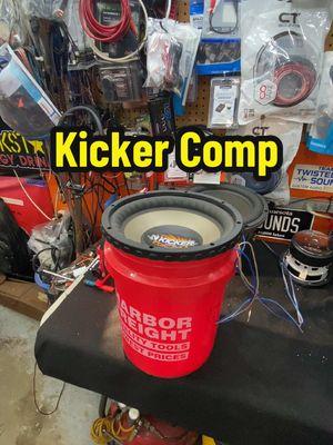 Kicker comp Harbor freight bucket sub#caraudio #subwoofer #teamtwistedsounds #caraudiosystem #oldschool #installer #hz #fyp #TikTokShop 