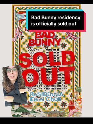 Bad Bunny residency is officially sold out #residency #soldout #badbunny #benitomartinezocasio #badbunnypr #puertorico #puertorico🇵🇷 #dtmf   #debitirarmasfotos @Bad Bunny 