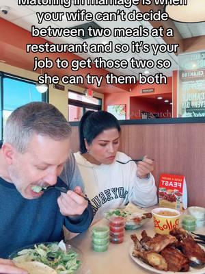 I’ll have what he’s having😅 #husbandwifecomedy #marriagehumor #couplecomedy #eating #chewing #clingcatch #dadegreg #fyp 