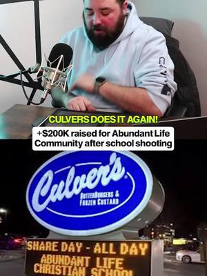 @Culver’s helps out with the tragedy to Abundant Life Christian School 💙🤍 #wisconsin #culvers #wisconsinlife #ope #wisconsincheck #abundantlife #madisonwi #shotofwisco 