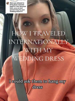 Replying to @✨ 𖣯☻︎✰ 𝕊𝕜𝕪𝕝𝕖𝕣 ✰☺︎︎𖣯 ✨  #weddingdress #flyingwithaweddingdress #internationalwedding #destinationwedding  #travel #traveltiktok 