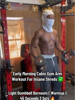 Early Morning Cabin Gym Arm Workout For Insane Shreds - Equipment From @Major Fitness｜Home Gym 🔥🔥🔥  Like & Follow For More Workout Content ✅ Workout Plans, Meal Plans + 60 Day Core Plan To Build Abs & Crazy Core Strength. Link In My Bio 🥶 Tiktok - T.Donavan 🥶 Youtube - Don Ajaye ( for yt shorts t.donavan17 ) 🥶 #MajorFitness #ForYourStrongerTomorrow #MajorAthlete #Homegym