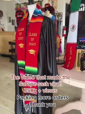 The video that made my Sarape sash sale out every restock! Thank you TikTok! #sarapesash #firstgeneration #graduatingclass #graduategifts 