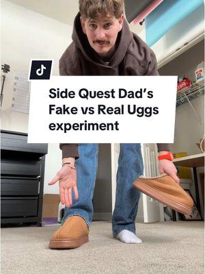 Wear and try Side Quest of Fake vs Real Uggs will be so cool to see. I guess now the updates will just be part of the vlog 😅 . #sidequestdad #ugg #uggs 