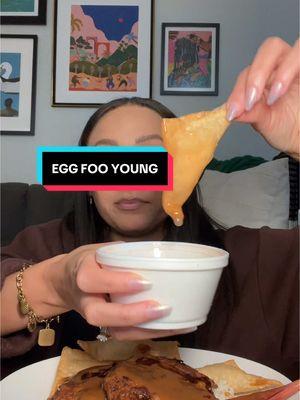 Egg Foo Young🔥🔥 I’ll be on YT: Bella’s Bites #food #mukbang #eggfooyoung #eating #chinesefood #crabrangoon #storytime #dinner #eatwithme 