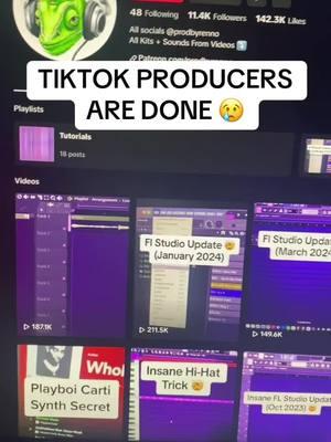 Producers of tiktok… were cooked 😭 #producer #producertok #flstudio #fl22 #flstudioupdate #fl21 #prodbyrenno #beats #flstudiotipsandtricks #daw #beattiktok #daw #ableton #logicpro #yeat #carti #kanye