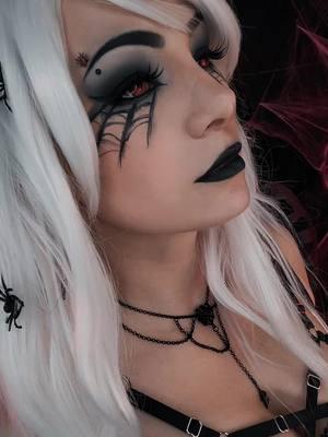 Modeling contact lenses for @MocoQueen, use code Nikki for a discount 💜  #mocoqueen #egirl #altgirl #altstyle #altfashion #alternativefashion #gothgirl #goth #gothic #gothgf #makeup #mua #gothicbeauty #gothicstyle #btggf #alttiktok #alttok #halloween #halloweenmakeup #spiderweb #spiderwebmakeup 