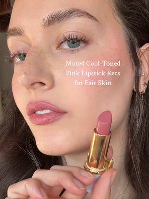 My favorite muted cool toned pink lipsticks for fair skin 💗 #cooltonedmakeup #pinklipstick #beauty #makeup ps follow me on ig (@ jessicaclements) since tiktok is going away! ☹️