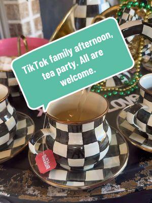 Welcome to the @TikTok Family afternoon tea party. Who’s taking the first cup of tea??? I promise my hands are clean😂  #TikTokFamilyAfternoonTeaParty #AfternoonTea #Teatime #SweetTea #HotTea #MilkTea #TikTokBand #ImGonnaMissYall  ##luziannetea @@H-E-B @@MacKenzie-Childs