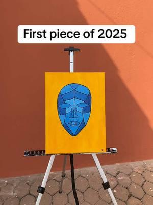 First piece of 2025 “Mask of Krobo” #artontiktok #painting #cubism #comikidemanart #ghanatiktok #ghanaart #arttiktok 