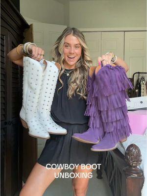 I you follow me you know I am cowboy boot obsessed (like a boot for every color of the rainbow and then some obsessed) these are some of my newer boots @Dingo1969 🤠 the white ones are amazing and don’t even get me started on the purple y’all the fringe are amazing. They are 🔗 in my L T K & my code!!!   #CowboyBoots #Nashville #Western #WesternFashion #NashvilleTennessee #CountryConcert #CowboyBootsOutfit #CowboyBootsStyling #CowgirlBoots #CowboyBoot #CowgirlBootsOutfit #BootsOutfit #OutfitWithCowboyBoots #WesternStyle #UnboxingBoots #BootsUnboxing #FYP #westernchic #dingo1969boots #dingo1969 #dingodarlin #bootscollection #cowgirlboots #cowboybootscheck cowboy boots, western, country style, country outfit, cowgirl boots, boots, Nashville outfit, country concert outfit inspo  