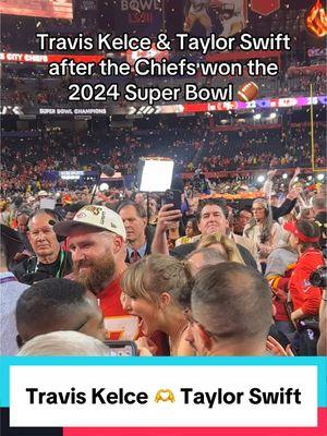 Travis Kelce & Taylor Swift after the Chiefs won the 2024 Super Bowl. 🏈🫶🎶 #taylorswift #taylornation #swifttok #swifties #nfl #traviskelce #traviskelcetaylorswift #kelce #newheights #newheightspodcast #chiefs #kansascitychiefs #chiefskingdom #chiefsnation #chiefsfootball #NFLPlayoffs 